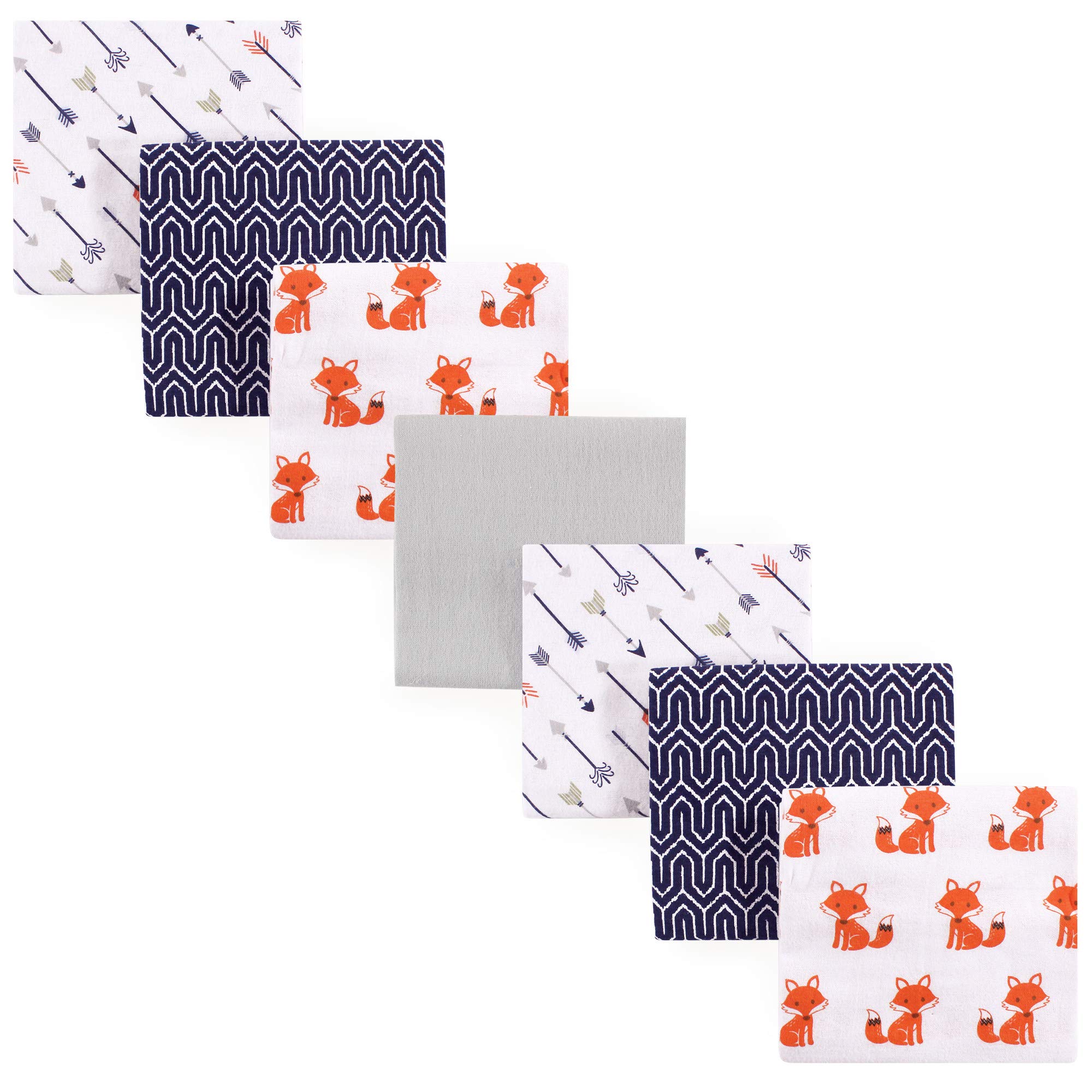 Hudson Baby Unisex Baby Cotton Flannel Receiving Blankets Bundle, Foxes, One Size