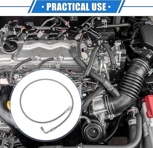 Vista 86 de AN3 - Línea de alimentación de aceite turbo de acero trenzado de 90 grados a extremo de manguera recto, turbocompresor remoto de 24 pulgadas, línea