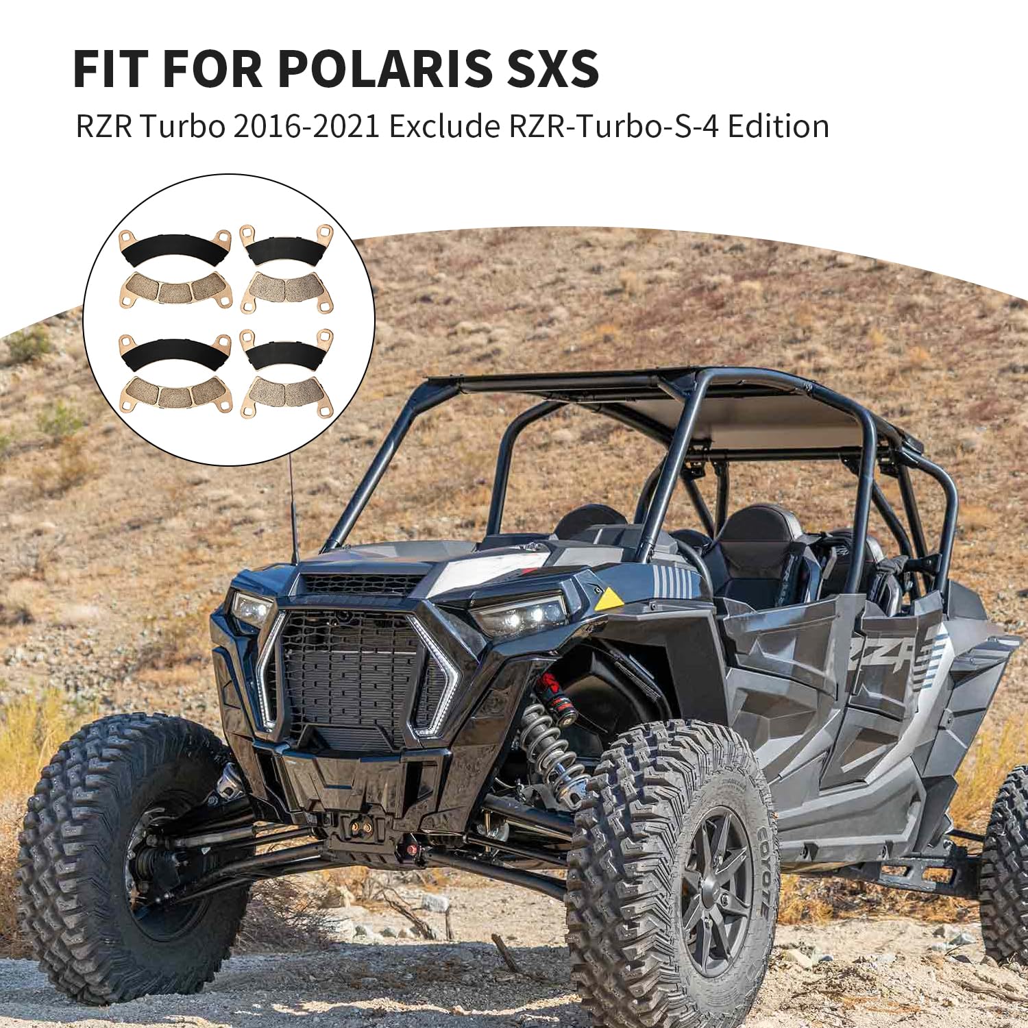 Vorne und hinten Bremsbeläge gesintert für Polaris RZR Turbo RZR PRO XP | für Polaris RZR PRO XP 2020-2022 RZR Turbo 2016-2021 außer RZR-Turbo-S-4 Edition 2206231 2208162 1913469 2205949 2208933