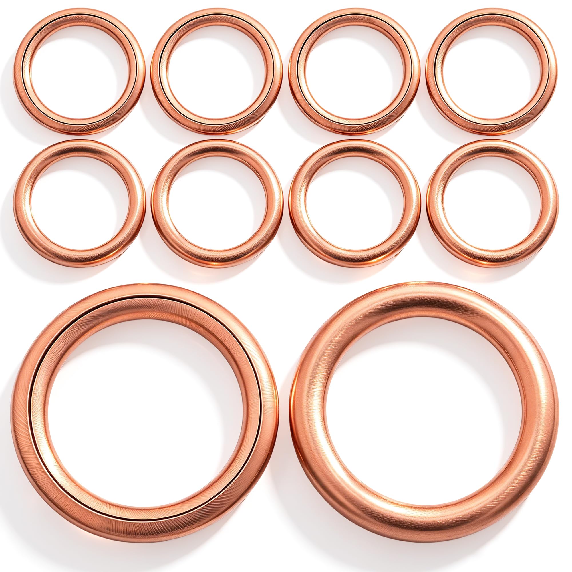 10 PCS Copper Engine Oil Drain Plug Gasket, Automatic Transmission Oil Cooler Washer Drain Plug O-Ring Replacement for N0138157 Audi VW Porsche(14x20mm)