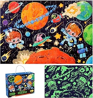 Comprar DOWNDRIFT Puzzle para niños a partir de 3, 4, 5, 6, 7, 8 años, 96 piezas, rompecabezas de suelo espacial, rompecabezas para niños, juguete educativo, juguete educativo, regalo para niños y niñas
