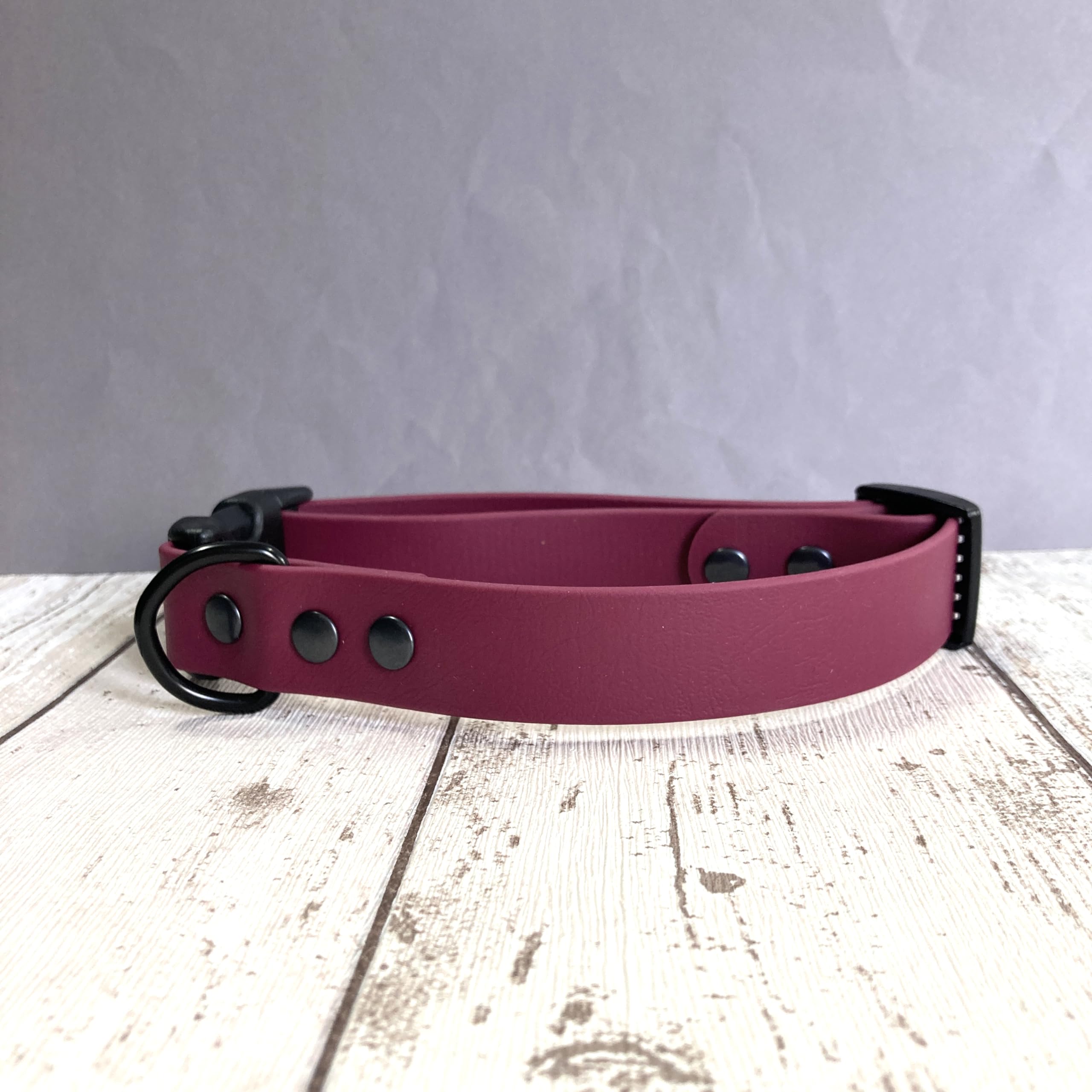 Genuine Biothane Waterproof Dog Collar with Quick Release Clasp (Wine, S) — image 1