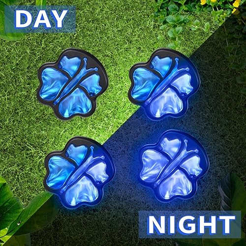 Miniatura 2 de Juego de 4 luces solares de mariposa, juego de 4 luces de tierra para exteriores, luces de hadas de mariposa, luces solares de jardín decorativas