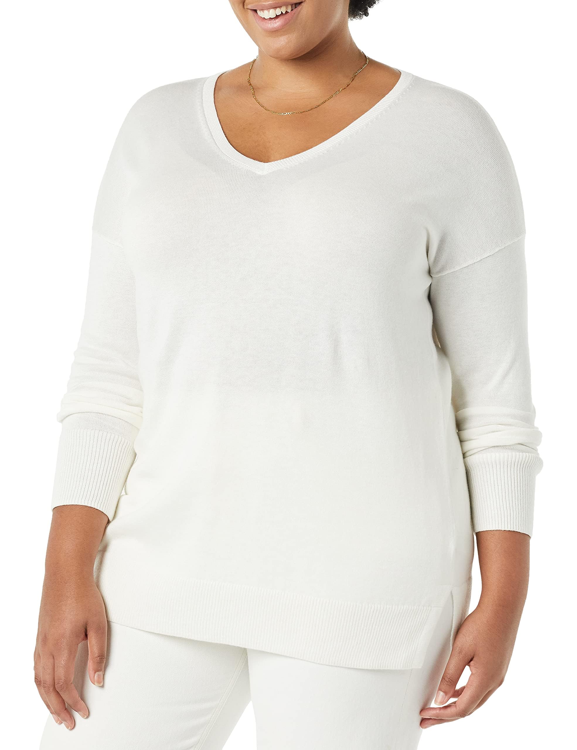 Amazon Essentials Maglione A Tunica Leggero A Maniche Lunghe Con Scollo A v (Disponibile In Taglie Forti) Donna