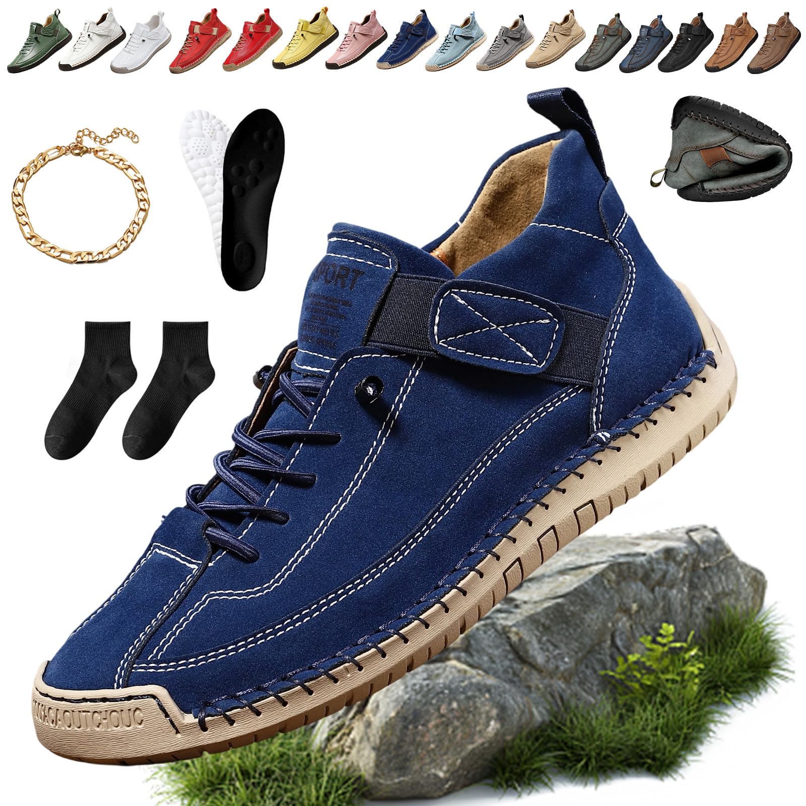 2026 New Sneakers Damen Herren,Komfortable&Schmerzfreie Orthopädische Sneaker,Handmade Leather Orthopedic Comfy Shoes,Slip-On Atmungsaktive Das Gehen Komfortabler Gestalten