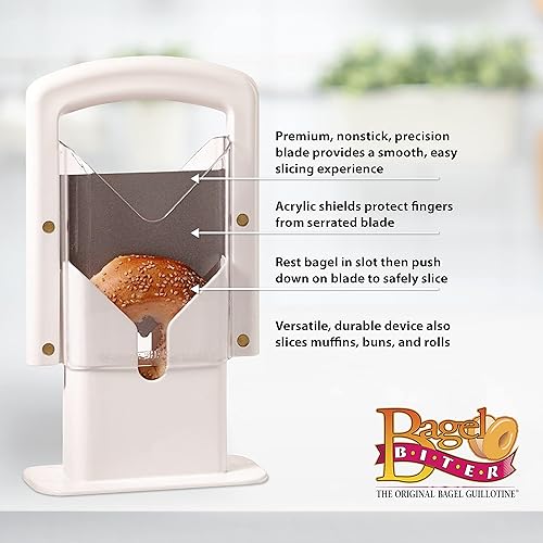 Miniatura 5 de Hoan The Original Bagel Guillotine Slicer - Rebanadora de Hoja de Acero Inoxidable de 9.25 Pulgadas - Cortador de Bagel Seguro, Eficiente y Fácil