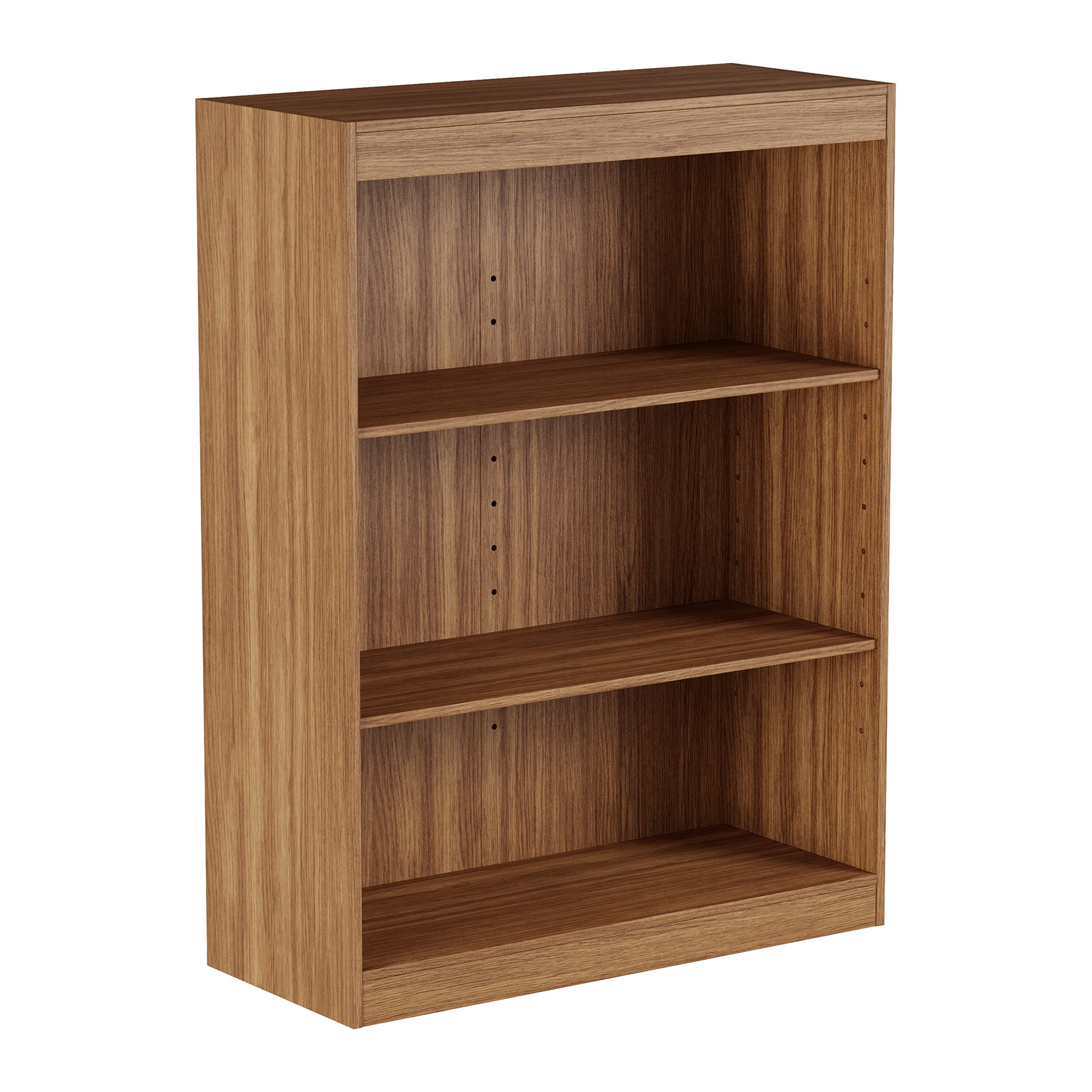 Lavish Home 3Shelf BookcaseOpen Front Bookshelf with Adjustable Wall