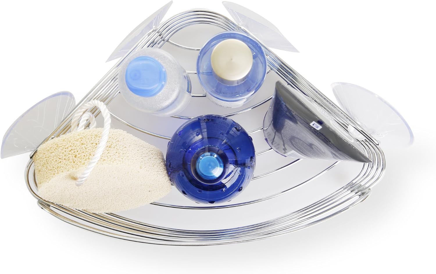 BINO Suction Chrome Shower Caddy, Corner Basket