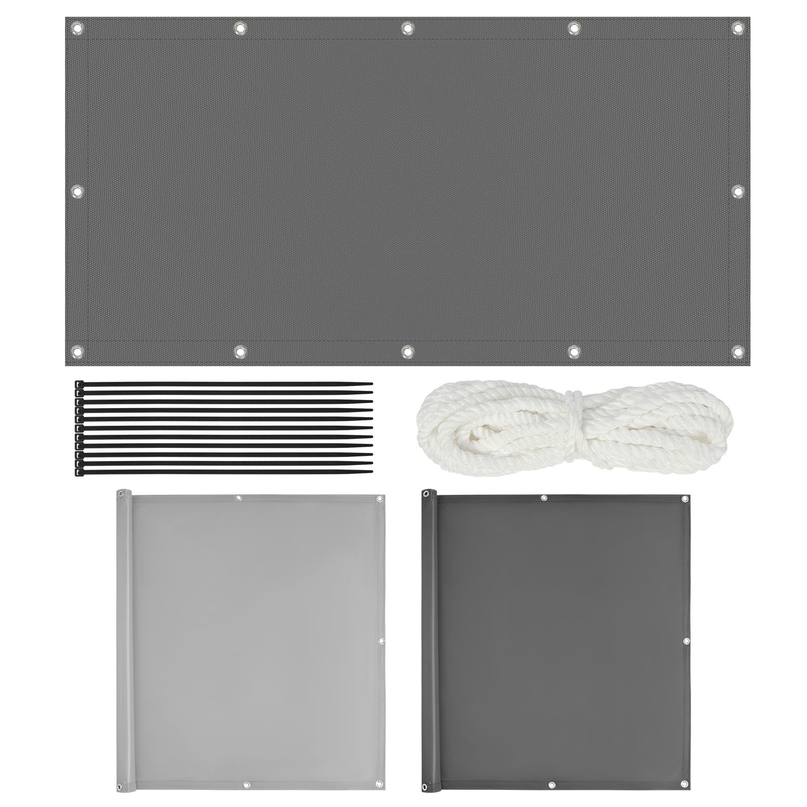 1.5x2m Impermeable Toldo Vela de Sombra, Protección Rayos UV,Rectangular Toldos Exterior Terraza,Pantalla Privacidad Balcon,para Exteriores, Terrazas,Pergola, Jardín（Gris Oscuro）