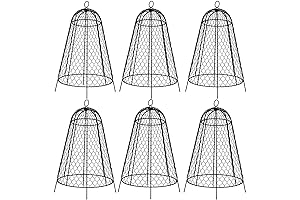 6 Packs Heavy-Duty Black Wire Garden Cloches for Plant Protection