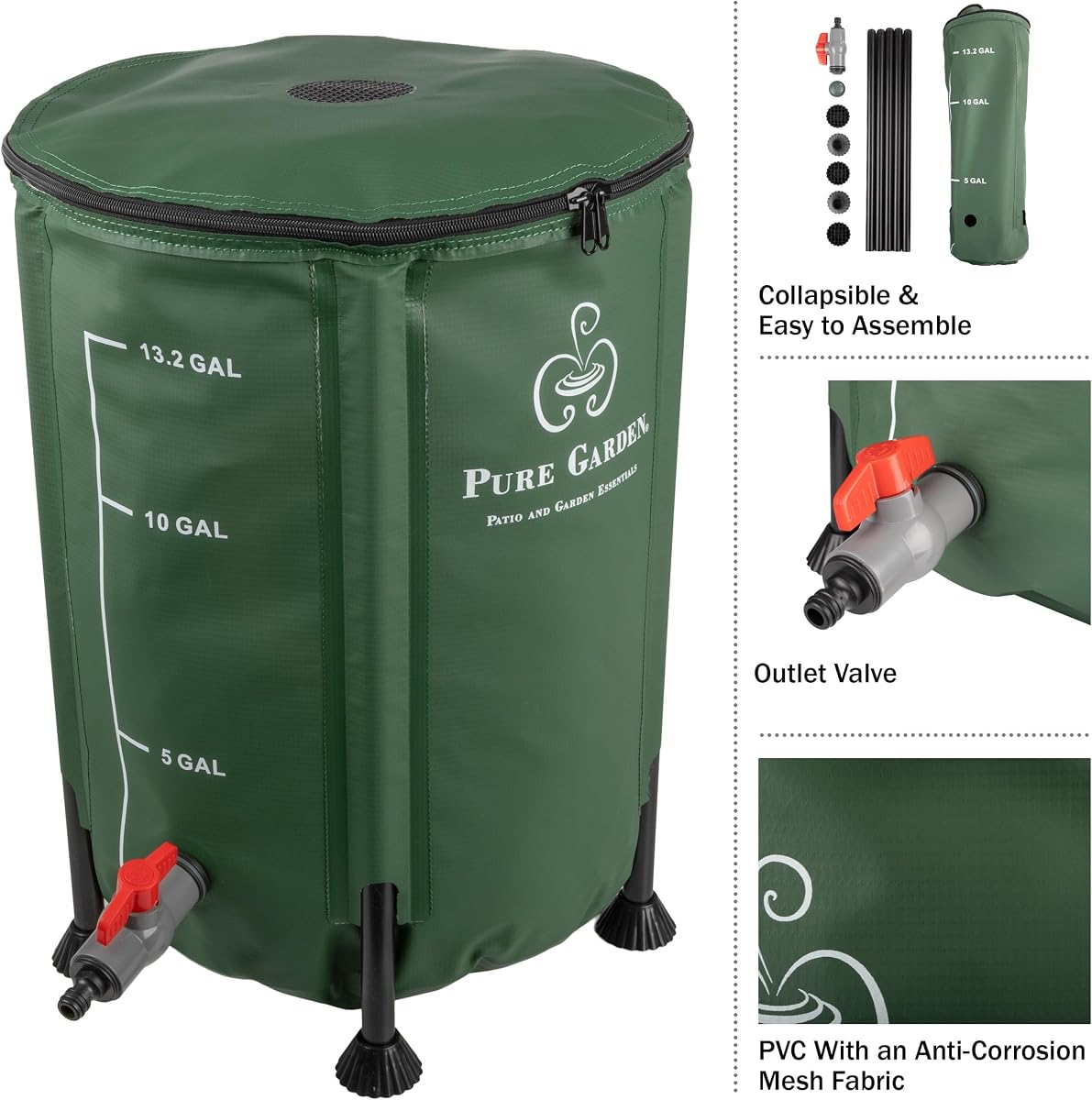 Enviro World EWC-10 55-Gallon FreeGarden RAIN Rain Barrel view 3