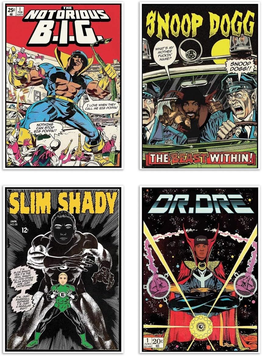 Wall Editions 4 Art-Posters 20 x 30 cm - Rappers Comics - David Redon ...