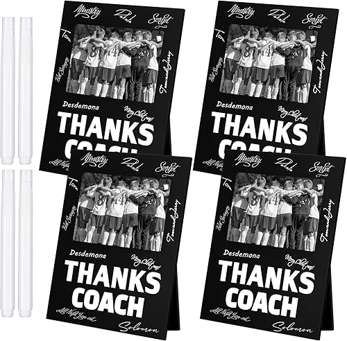 Chunful Coach Gifts - Marco de fotos de madera con bolígrafo para fútbol, baloncesto, voleibol, cumpleaños, graduación, hogar, oficina, decoración