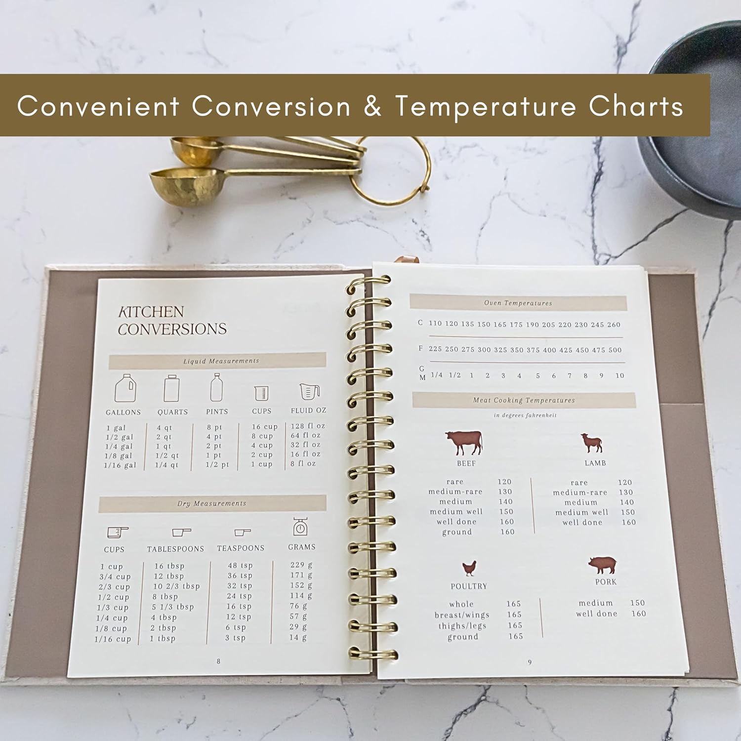 Blank Recipe Notebook With Linen Hardcover - The Perfect Neutral Recipe Book To Write In Your Own Recipes - Simple Blank Cookbook to Organize Your Recipes - 200 Page Recipe Journal