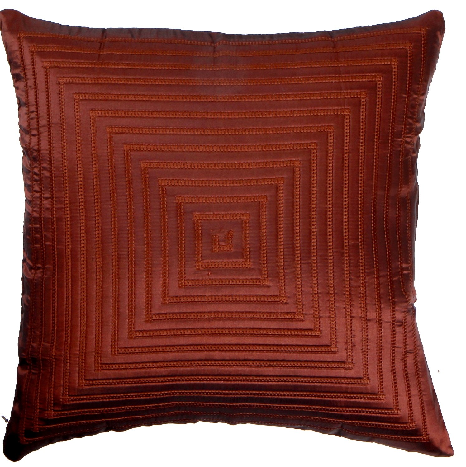 Loft Collection Square Embroidery Decorative Pillow Replacement Cover, Java