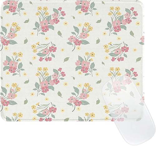 Miniatura 30 de Bonita alfombrilla de ratón rosa, alfombrilla de ratón con patrón retro a cuadros, diseño de alfombrilla de ratón cuadriculada impermeable estética