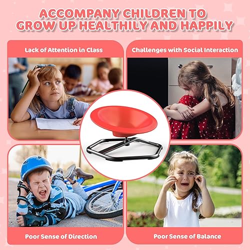 Miniatura 7 de Silla giratoria para niños, asiento giratorio de 360, silla tambaleante para sentarse y girar para niños pequeños, juguetes de equilibrio sensorial,