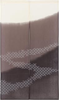 SunnyDayFabric dooryway Curtain W33.5 x L59 Tapestry Japanese noren Blur (Brown)