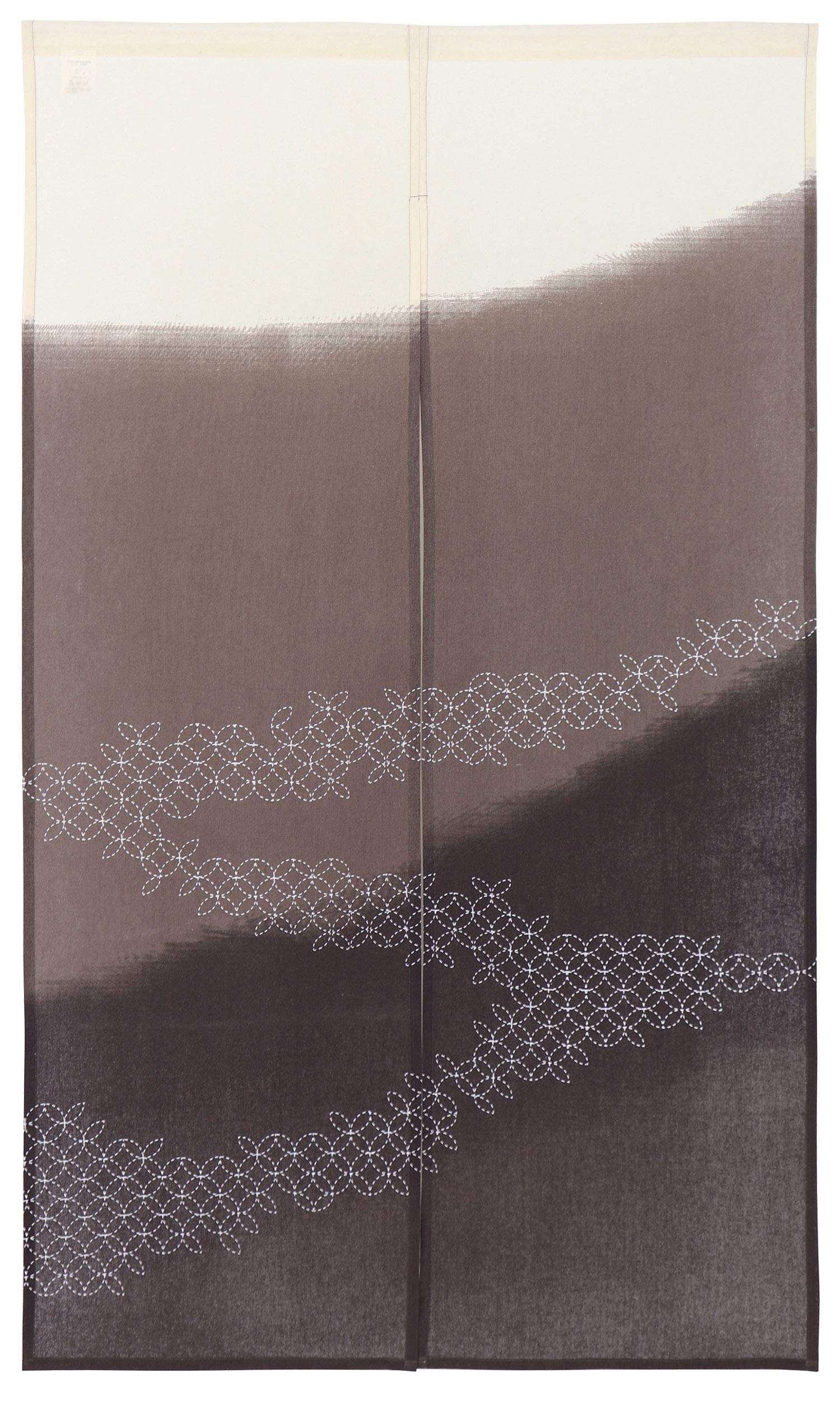 Sunnyday Fabric Brown Dooryway Curtain Japandi L59' X W33.4' Tapestry Japanese Noren Blur (Brown)