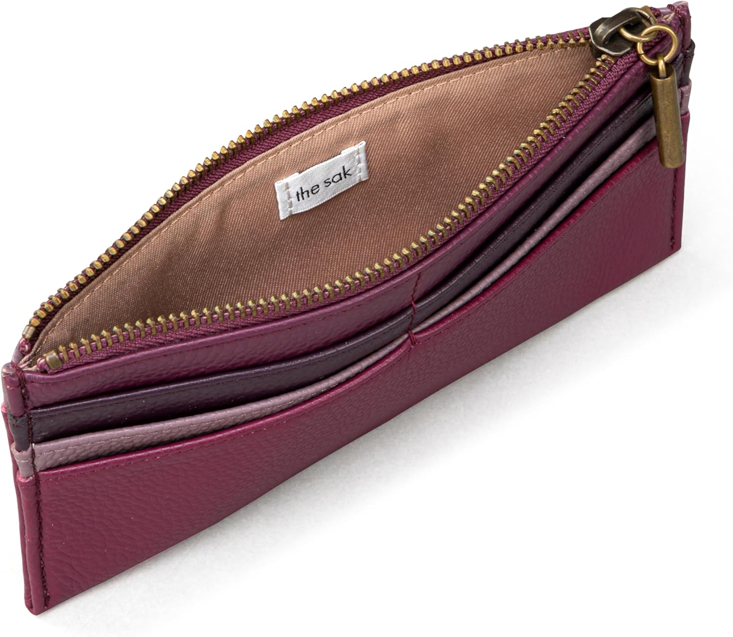The Sak Neva Large Card Wallet - Slim Leather Wallet for Women - Card Holder With 6 Credit Card Slots & Zipper Closure | Large