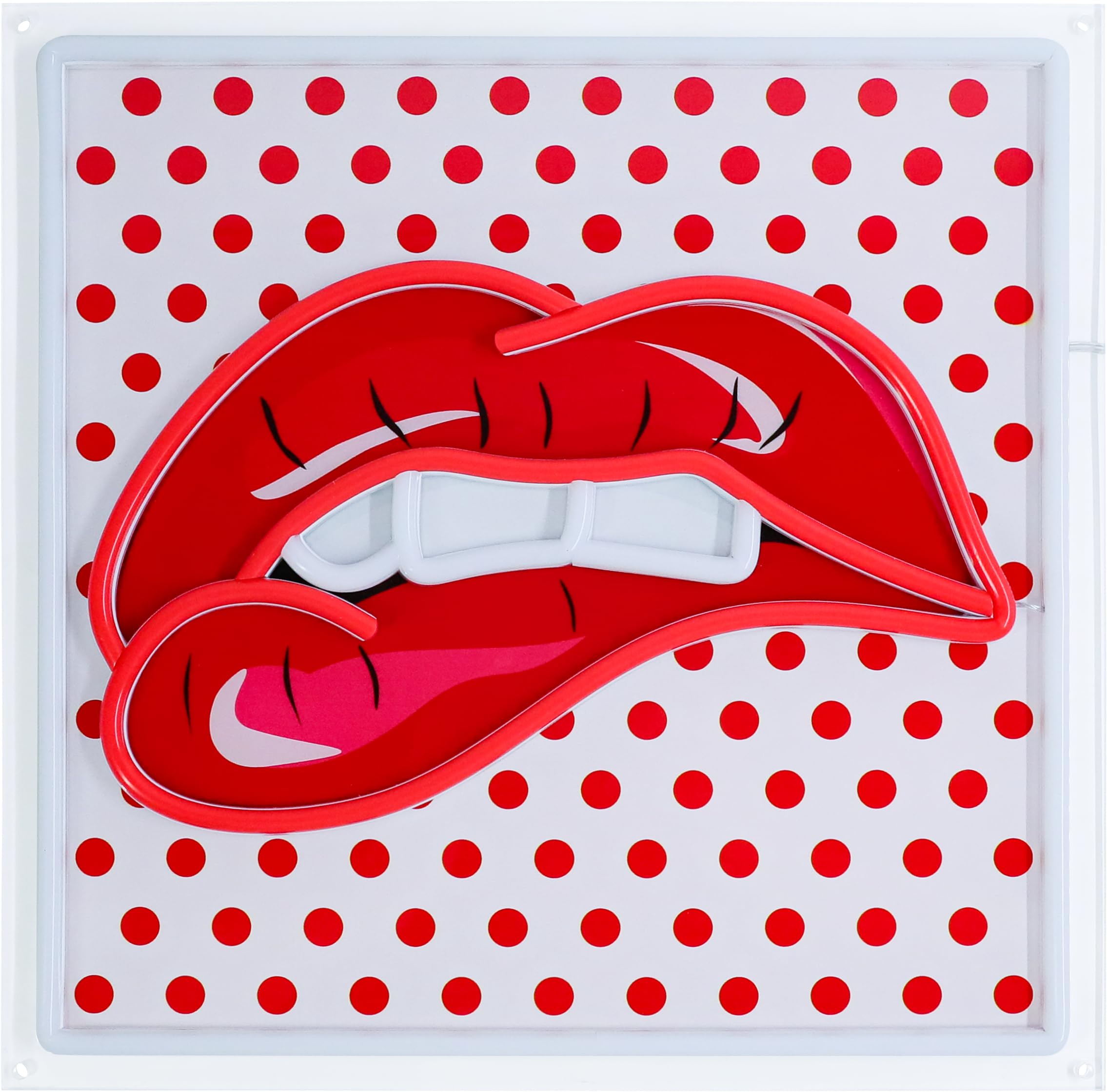 Segno al Neon Labbra Rosse, Luce LED con Stampa UV Regolabile, Luci al Neon Cool e Sexy per Camera da Letto, Decorazione da Parete LED per Bar, Festa, Regali alla Moda per Ragazze