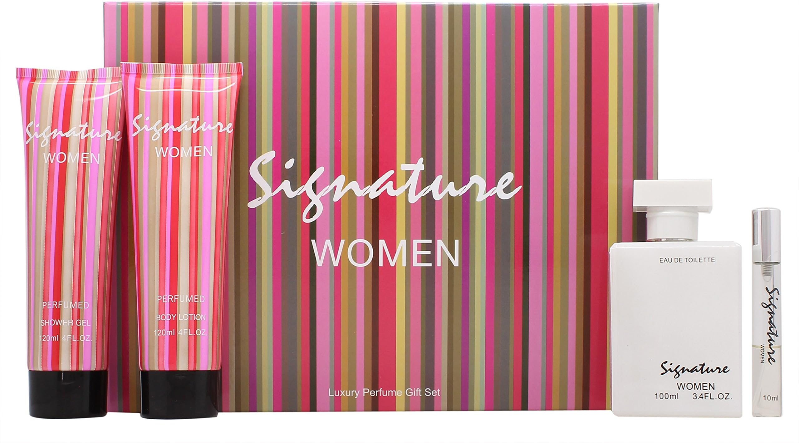 Signature Women Gift Set 100ml EDT Spray + 120ml Shower Gel + 120ml Body Lotion + 1