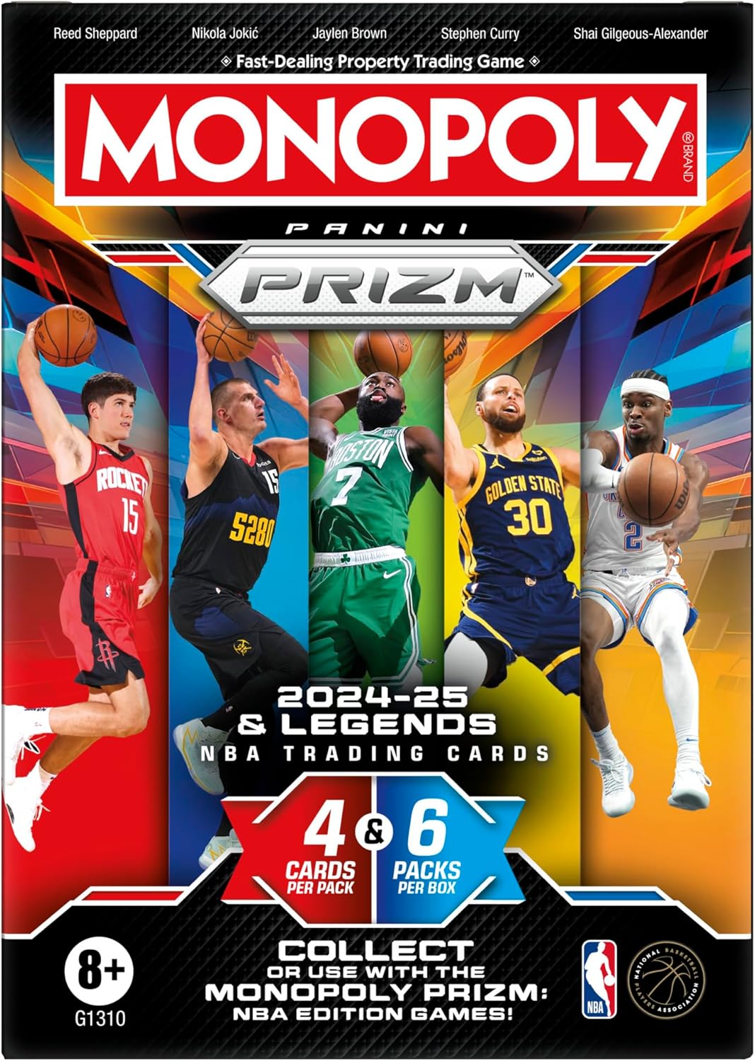 Monopoly Panini Prizm: 2024-25 and Legends NBA Trading Cards Booster Box | Collect or Use with Monopoly Panini Prizm: NBA Edition Games | Ages 8+