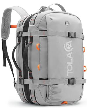 Tolaccea Travel Laptop Backpack for Men Women 40L-50L Expandable Carry On Backpack with Wet Dry Compartment TSA Approved