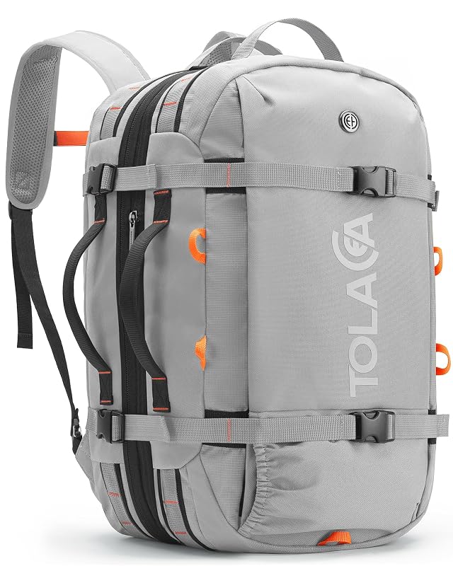 Tolaccea Travel Laptop Backpack for Men Women 40L-50L Expandable Carry On Backpack with Wet Dry Compartment TSA Approved