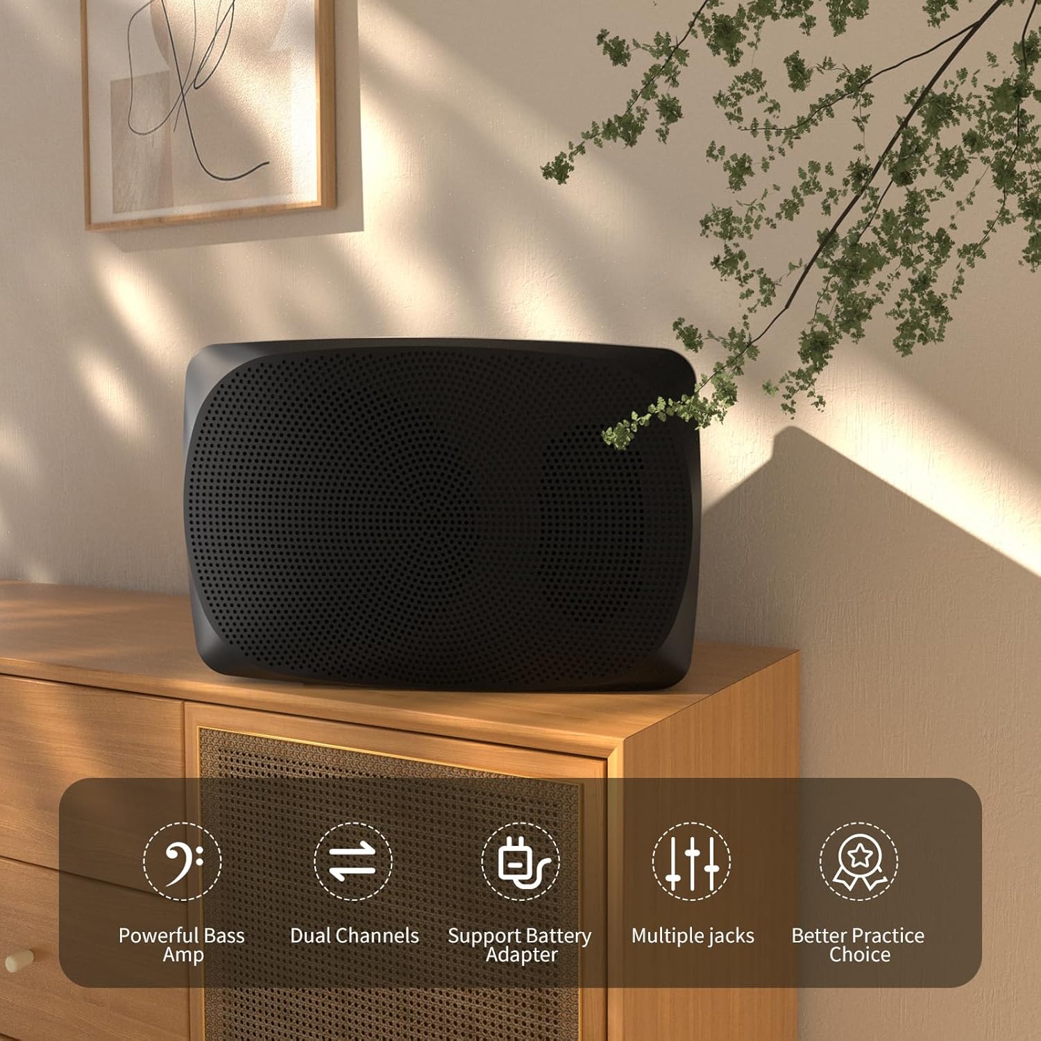 POP10E Mini Electric Guitar Amp, Portable Amp for Guitars - Dual Channel & Aux in Jack, Battery Powered