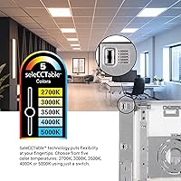 Vista 5 de Metalux MMS - Lámpara de techo LED de montaje múltiple 1x1 con 5 CCT y 3 lúmenes seleccionados, atenuación de 0-10V, montaje en superficie