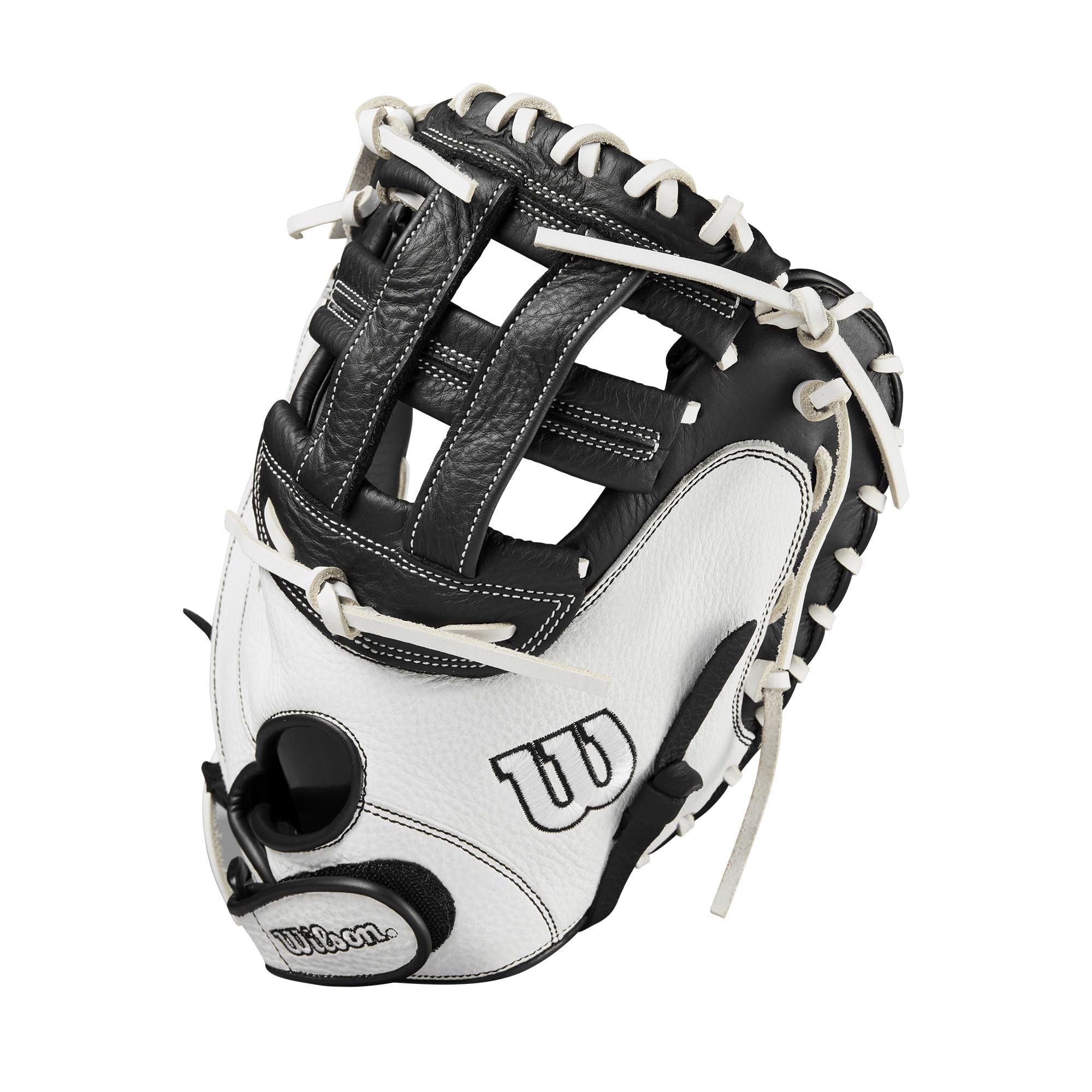 WILSON 2024 A700 Fastpitch Catcher's Mitts, Guanti Unisex Adulto, Bianco/Nero, 33"