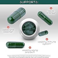 Vista 3 de Spirulina and Chlorella Capsules – Chlorophyll Pills & Blue Green Algae to Support Powerful Detox, Energy & A Healthy Immune System– 3X More