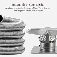 Vista 5 de Fireside Chimney Supply FireFlex 316Ti kit de accesorio interior de conducto de chimenea flexible