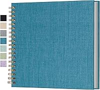 Vista 36 de Álbum de fotos autoadhesivo para scrapbook, páginas grandes, libro de recortes de lino, con capacidad para fotos de 2 x 3, 4 x 6, 5 x 7, 8 x 10