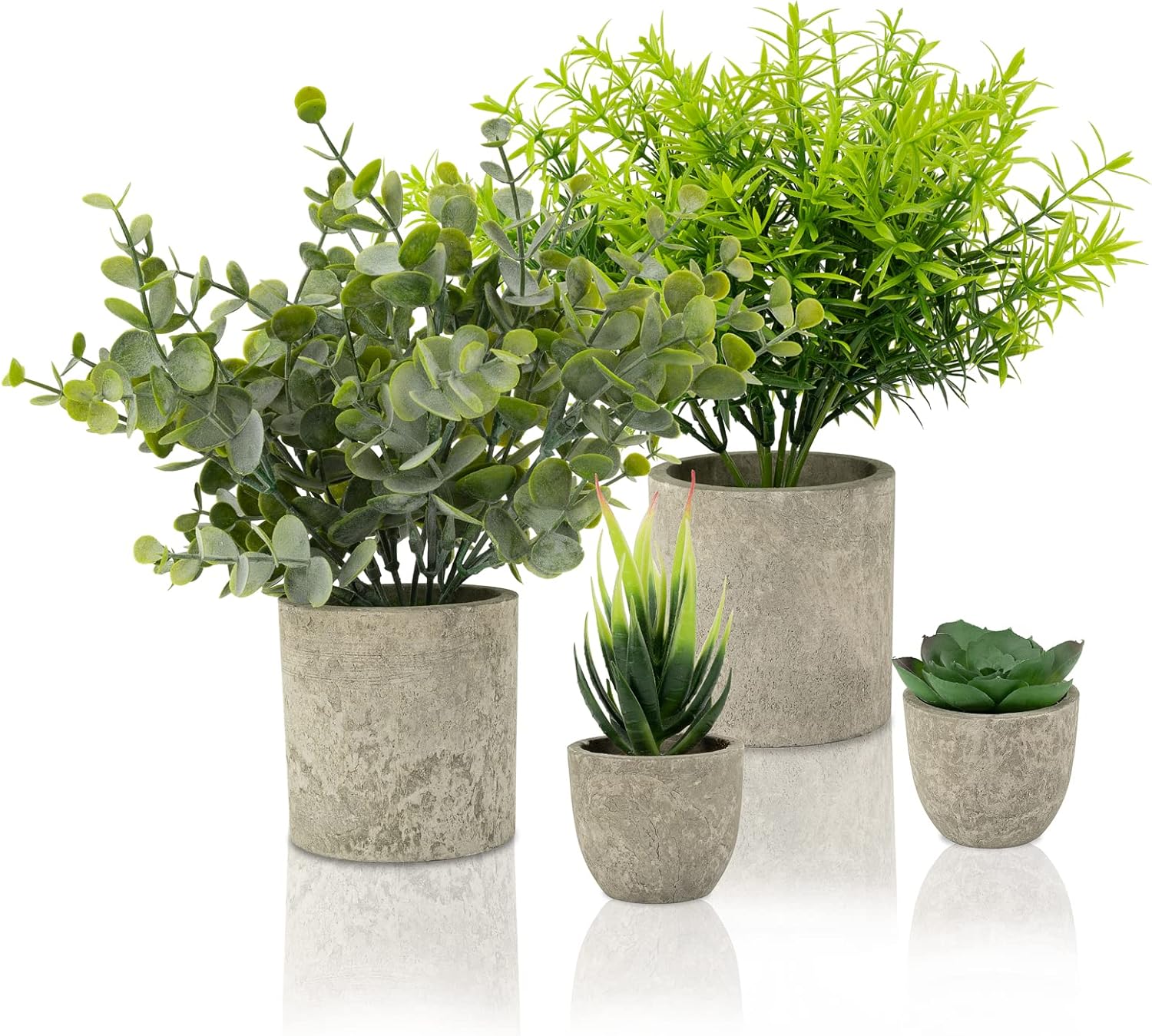JelyArt Artificial Plants Set of 4 Fake Plants Outdoor Indoor