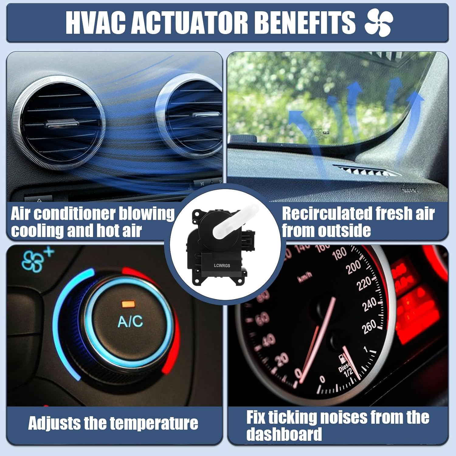 LCWRGS HVAC Blend Door Actuator Compatible with Lexus RX300 1999 2000 2001 2002 2003 3.0L, Heater Temperature Actuator, 604-941, 604941, 8710648020