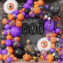 Halloween Balloon Garland Arch Kit, Purple Orange Black Balloons