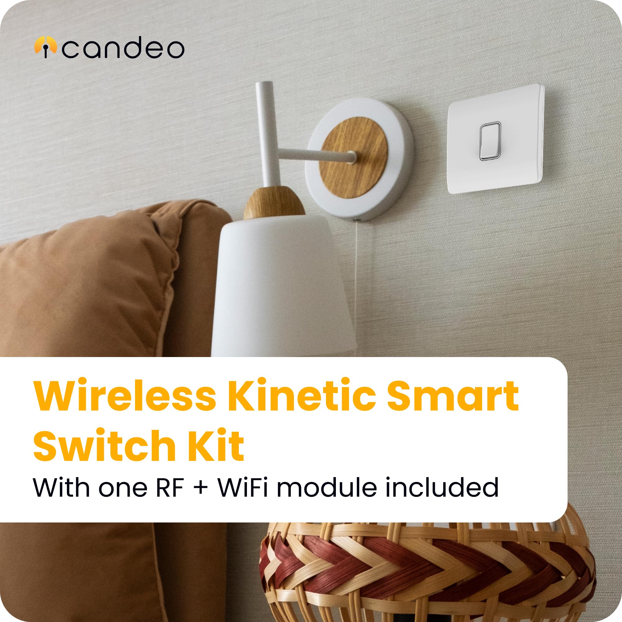 Kinetic grid-compatible Smart Switch and Smart Switch Module with Wifi kit, White, Kit: 1-pack switch and receiver with Wifi - Image 2