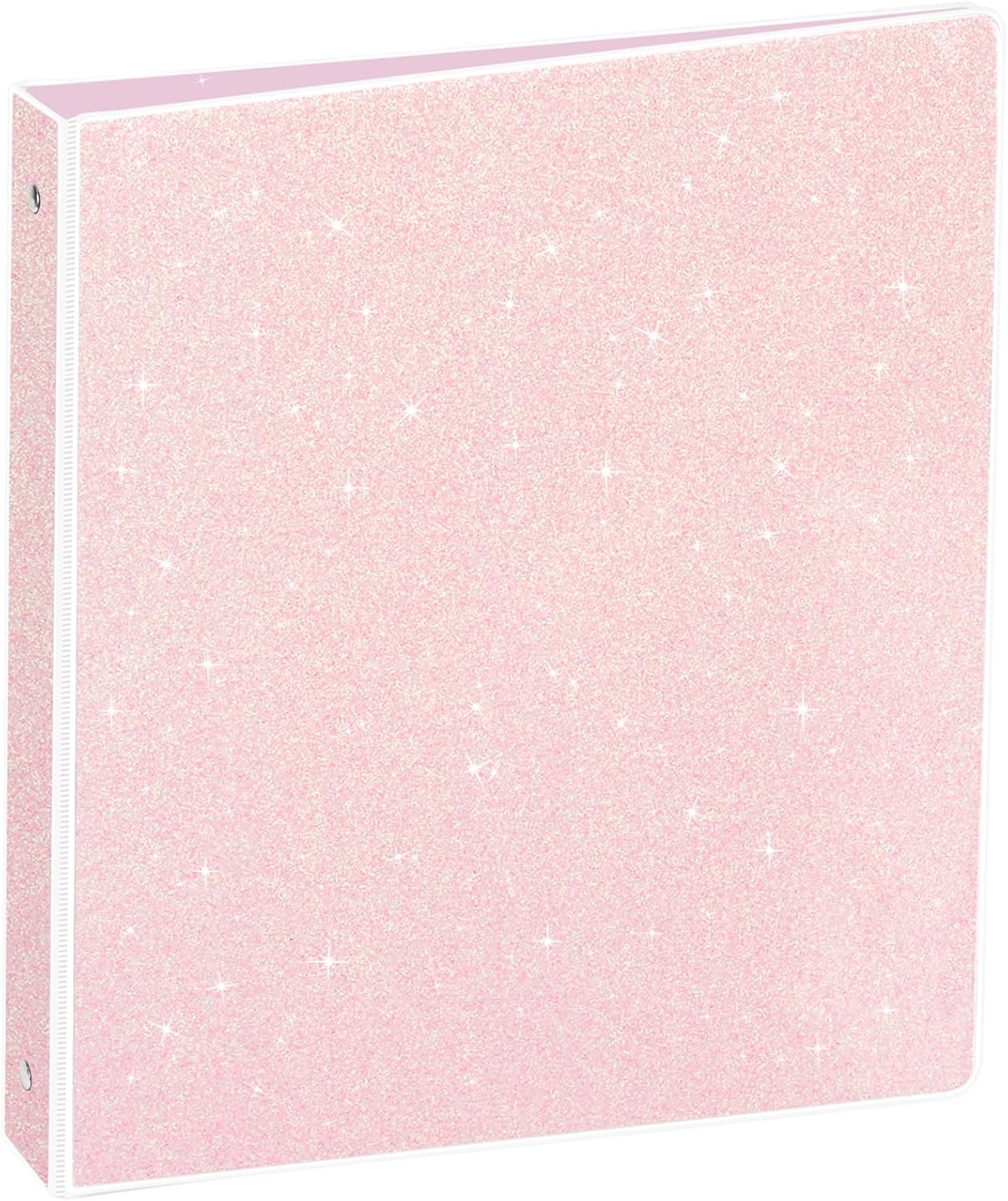 NatureTouch 3 Ring Binder, Glitter 1 Inch Binder Organizer (10.5'' x 11.5'') Holds 8.5’’ x 11’’ Letter Size 300 Pages, Waterproof Durable View Binder, 2 Pack, Silver