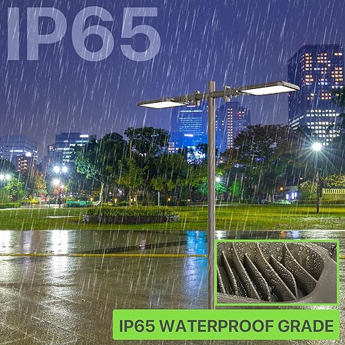 Miniatura 5 de Glitgate Luz LED de estacionamiento de 300 W, 45000 lm, 5000 K, ajustable, deslizante, montaje en luces de calle con fotocélula del atardecer al