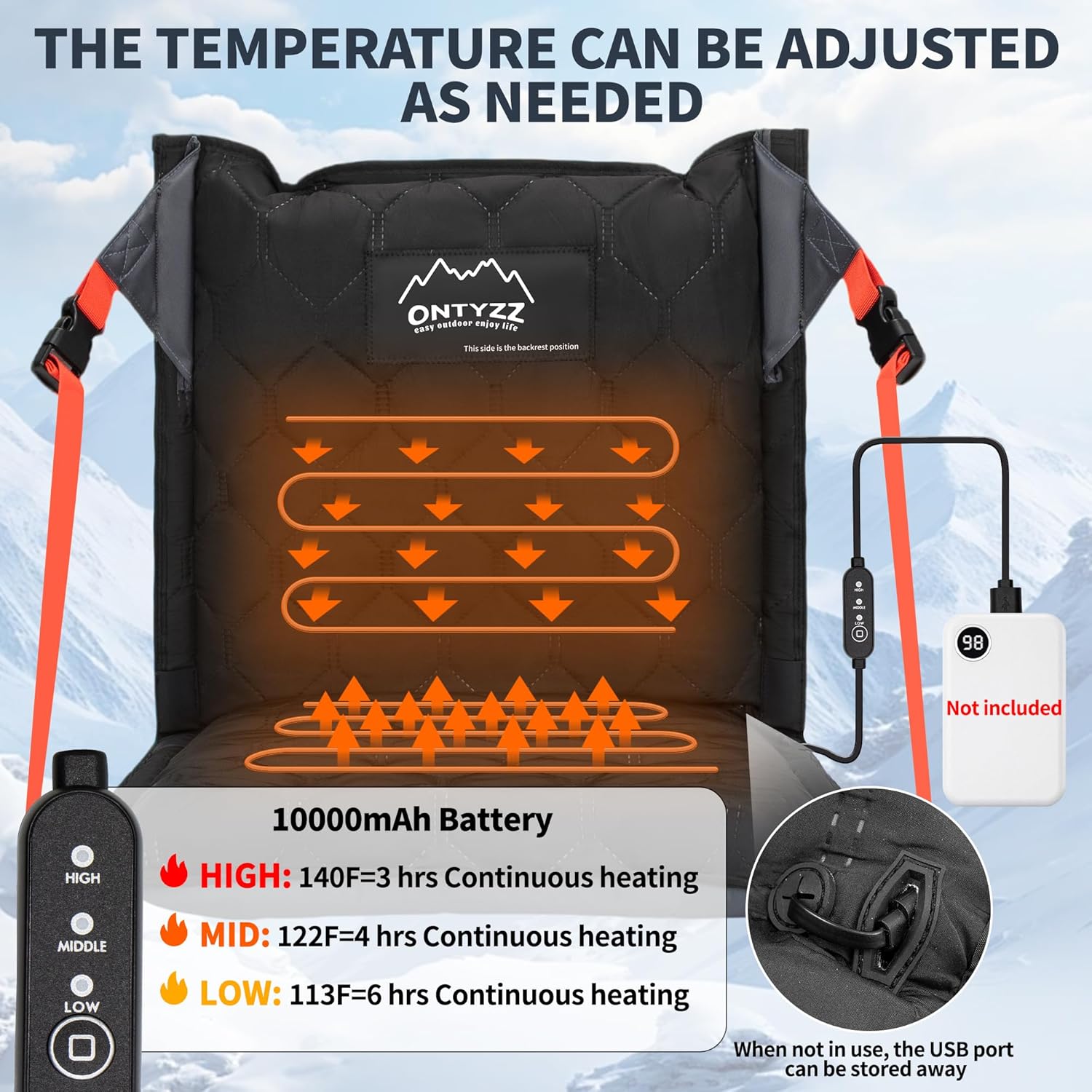 ONTYZZ Stadium Seats with Back Support Inflatable Portable Folding Comfort Seat Waterproof Cushion with Backrest for Sports Events Stadium and Camping