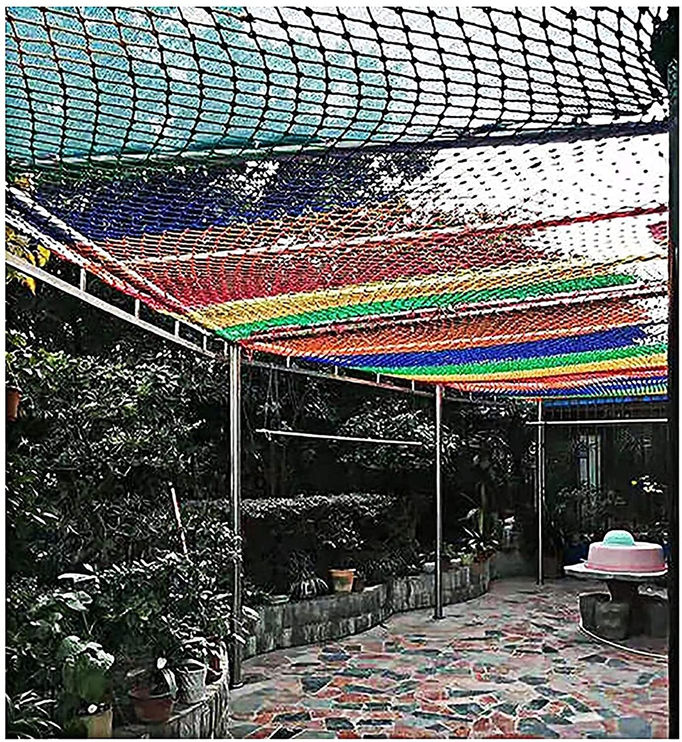 Rete di sicurezza per parchi giochi all'aperto, rete in corda di nylon resistente per bambini e animali domestici, barriera protettiva per decorazione ringhiera e supporto per piante