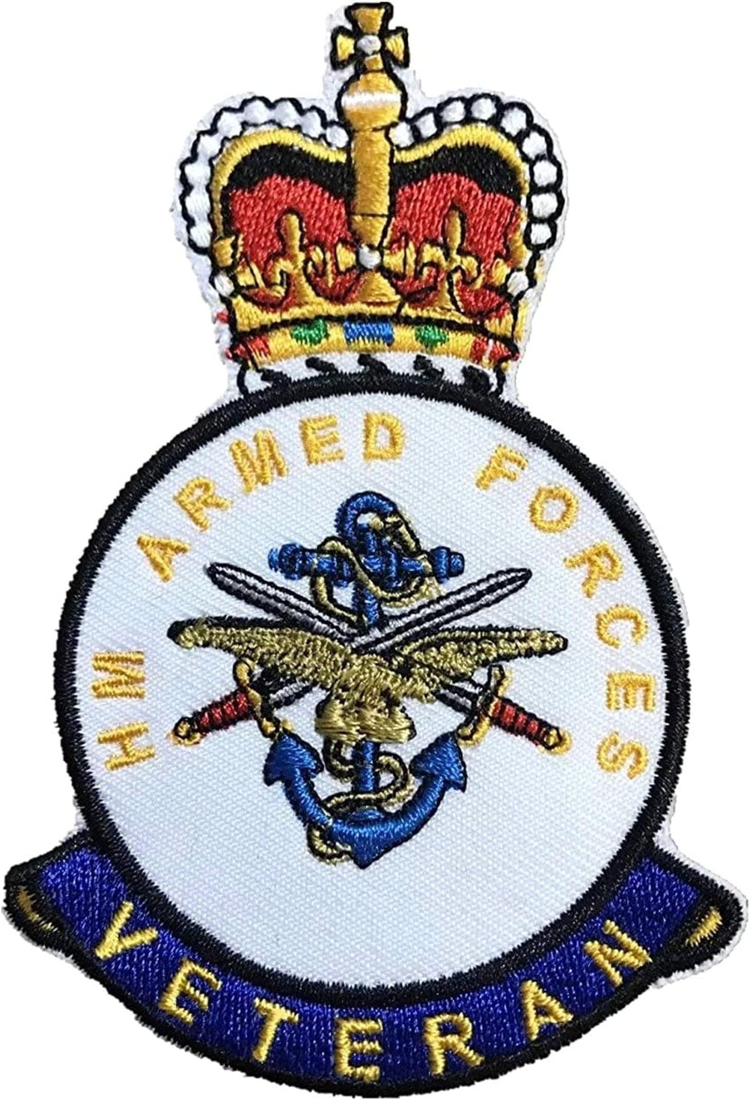 HM Armed Forces Veteran Patch (3 Inch) British Military Embroidered Iron/Sew-on Badge DIY Gift Patches