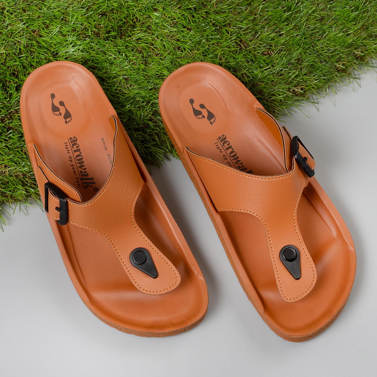 AEROWALK Stylish T-Shape Fashion Slipper for Men | Comfortable | Lightweight | Anti Skid | Casual Office Footwear (KC28) 1
