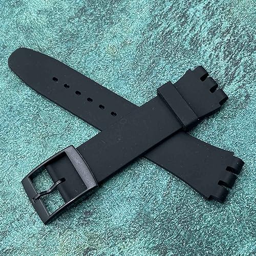 Miniatura 5 de Correa de reloj de goma de silicona ultrafina de 0.630 inreemplazo de la banda de reloj para Swatch
