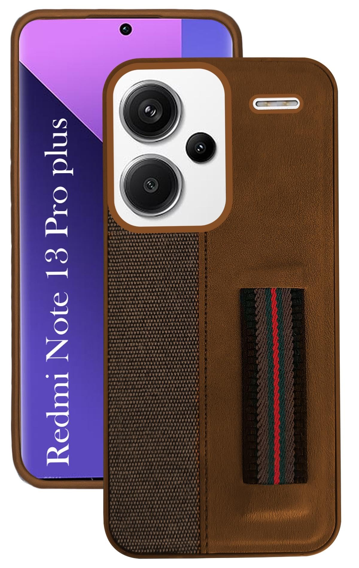 Jkobi Back Cover Case for Redmi Note 13 Pro Plus (Professional PU Leather | Strip Chain Holder Socket | Brown) (B0CW9LK26Y) Amazon Price History, Amazon Price Tracker
