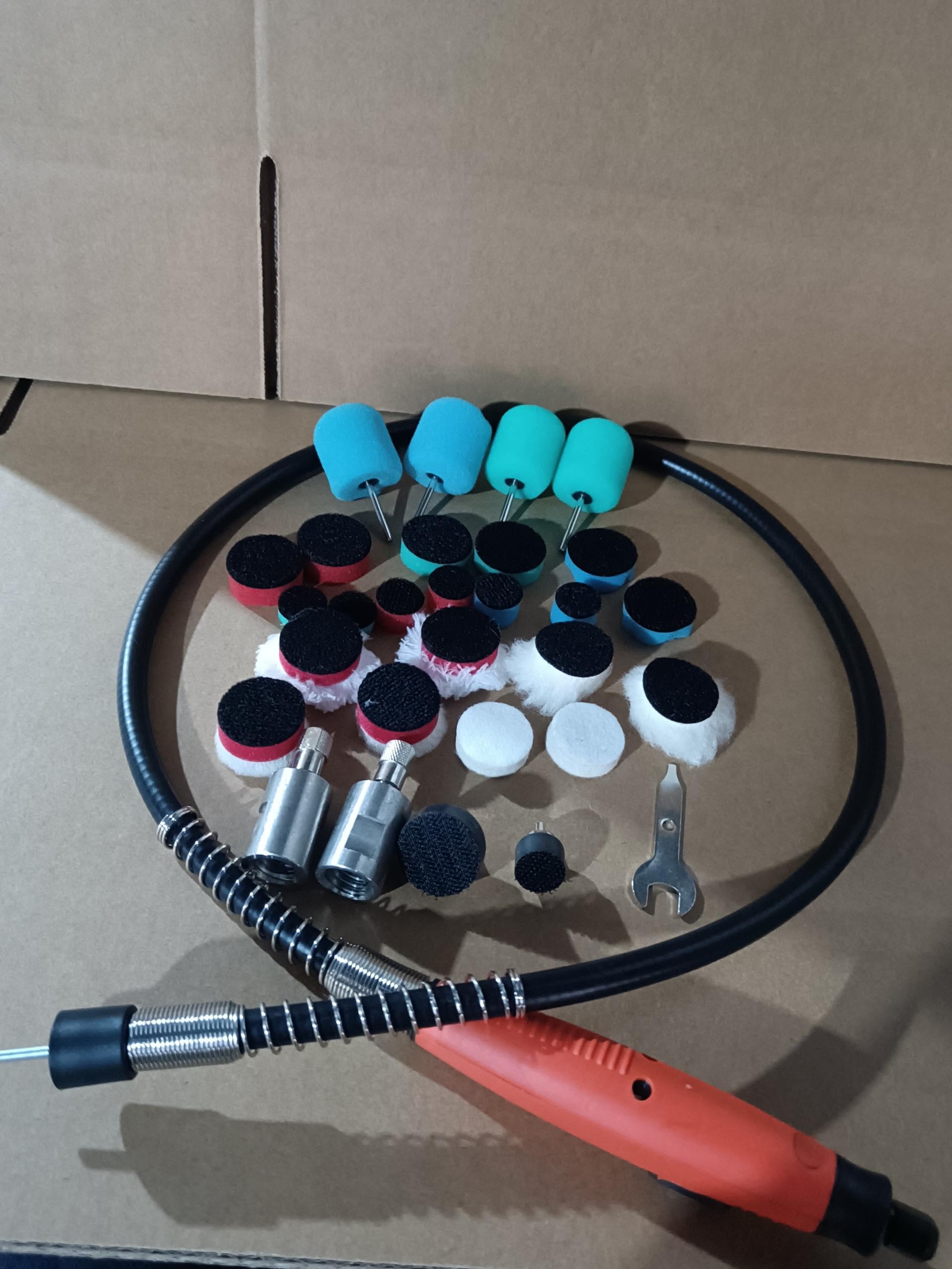 SPTA Albero Flessibile Universale Mini Lucidatrice kit con adattatore per trapano M14, lucidatura pad spugna, Tampone di lana, tilizzato su utensili rotanti/lucidatore, trapano elettrico