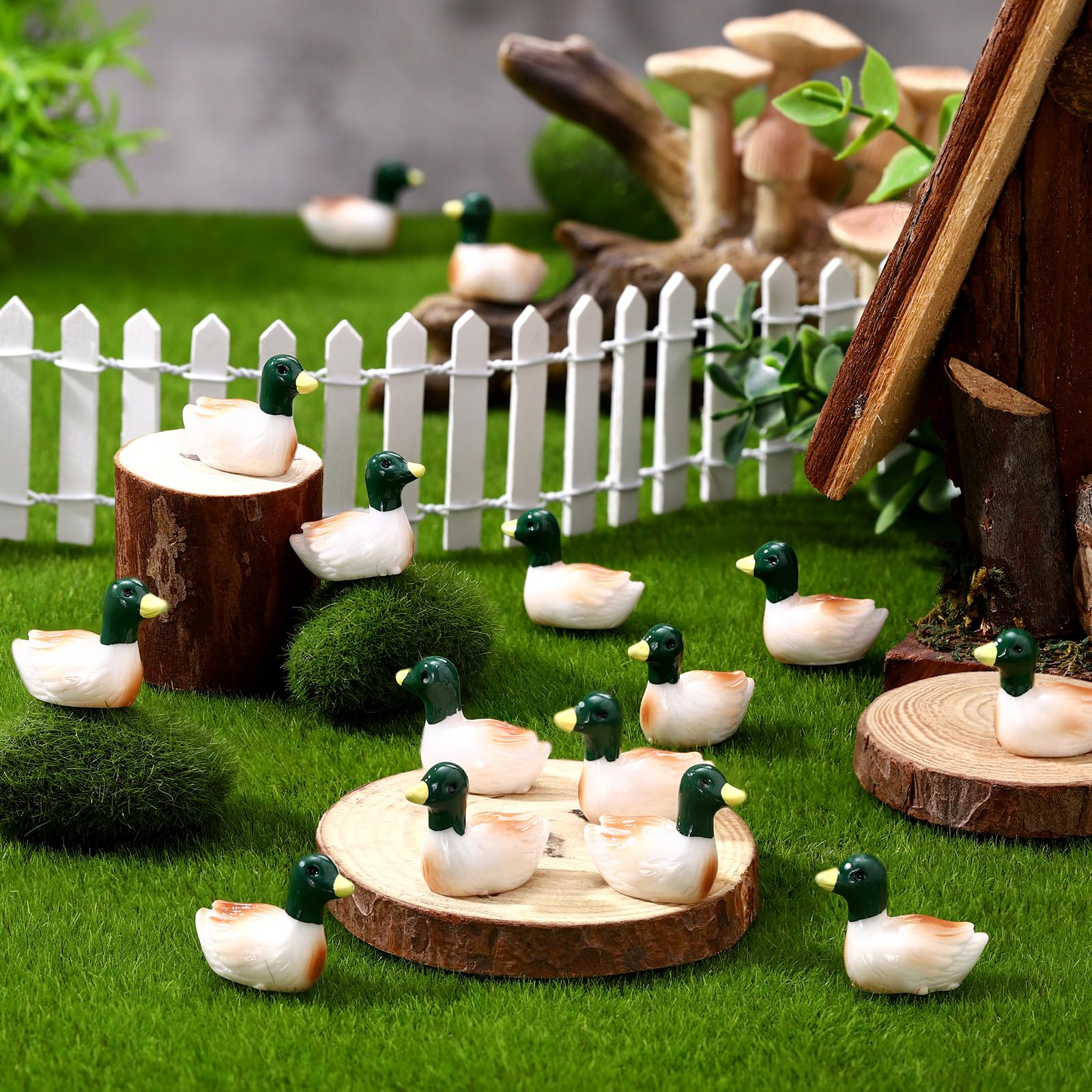 WinnerWhy 50 Pcs Tiny Resin Mallard Duck Figurines - Mini Ducks For Crafts, Gardens, Dollhouses & Terrariums