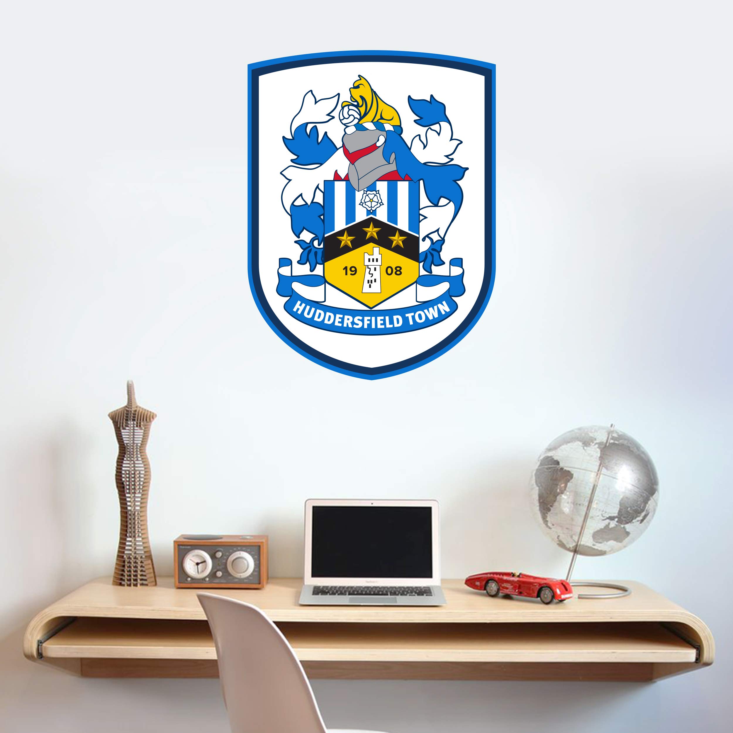 Beautiful Game Huddersfield Town Football Club Official Crest Wall Mural Sticker (90Cm Height X 60Cm Width)